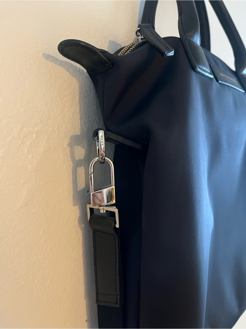 WANT Les Essentiels Black Nylon Shoulder Tote with Top Handles - Picture 3 of 11